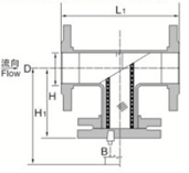 Direct Flow T type strainer  (ST1 Type) Structure Diagram 